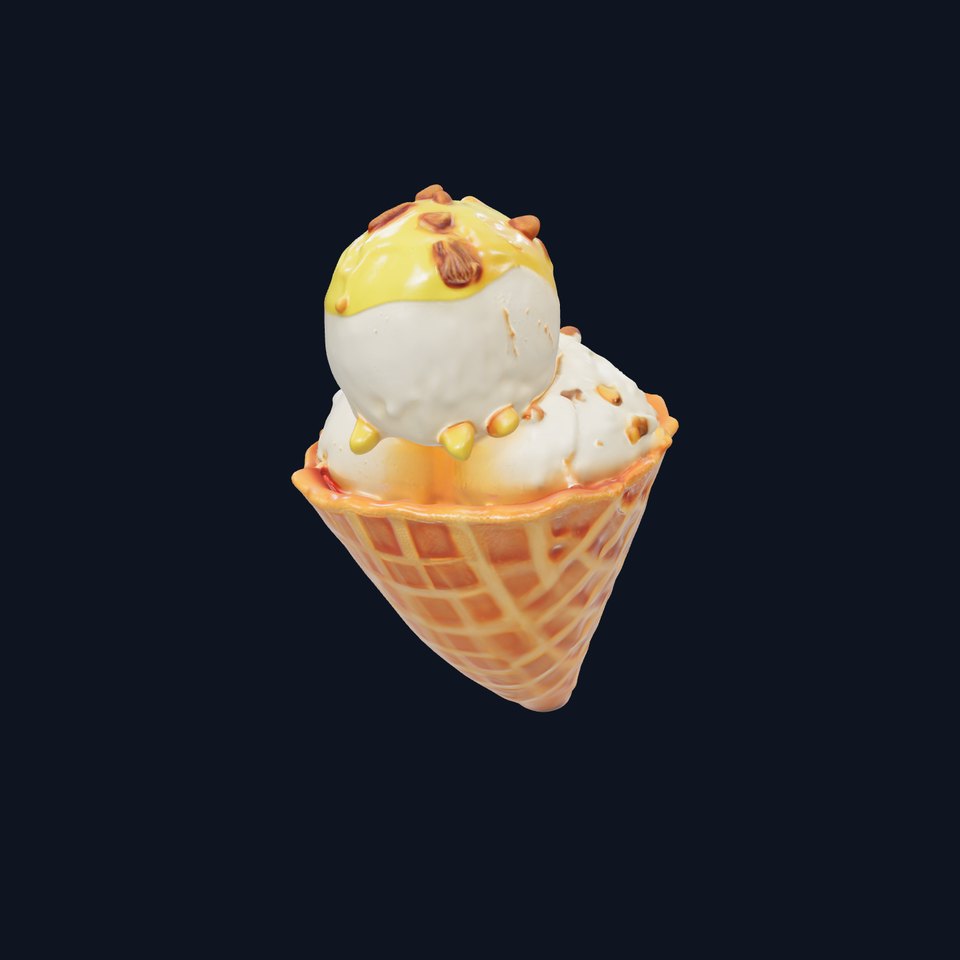 Ice Cream Cone with Sprinkles Model Pack